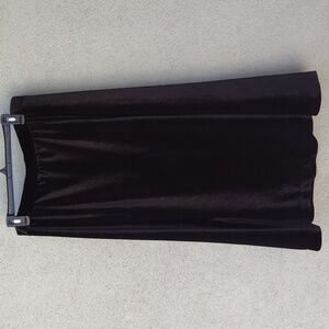 Avenue Soft Black Velour A-line Stretch Midi Skirt Women's 14/16 Whimsigoth Goth